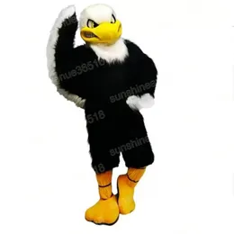 Halloween Black Eagle Mascot Costume Högkvalitativ tecknad temakaraktär Karneval Vuxna Storlek Julfödelsedagsfest Fancy Outfit For Men Women