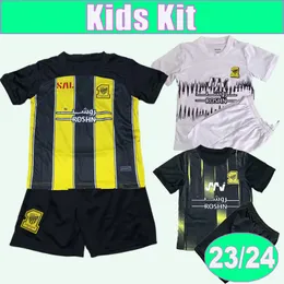 2023 24 Al Ittihad Saudi Club Kidsキットサッカージャージーベンゼマホームアウェイ