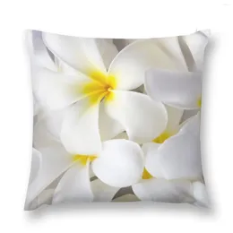 Poduszka biała plumeria tropikalna frangipani kwiaty rzucają sofę do salonu świąteczne zwyczaj