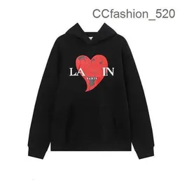 Lanvin Hoodie Designer Luxury Lanvins Klasik Hoodie Mektubu Aşk Flock Flock Baskı Gevşek Çok Çok Yönlü Erkekler Kadın Sevenler Moda Zamanlı Zaman Sıcak Trend Sweater 1QKP