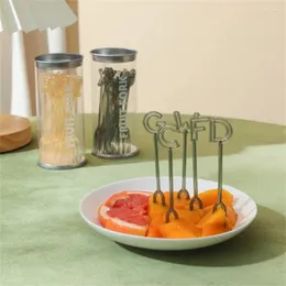 Forks Reusable Small Fork Plastic Dessert Party Decoration Creative Fruit Blue/brown/green Cake Lunch Bento Accessories