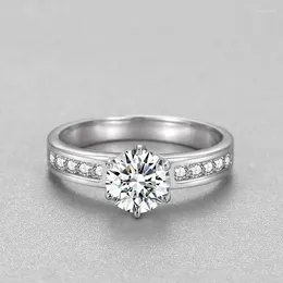 Cluster Rings Authentic D Color Moissanite Diamond Ring For Female 925 Sterling Silver Plated Platinum Without Fading Marriage Proposal