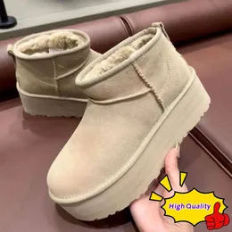 Mulheres Classic Ultra Mini Plataforma Bota Austrália Tasman Tazz Designer Matte Fur Australie Botas de Neve Chinelos Camurça Lã Conforto Botas de Tornozelo de Inverno para Wome H8K3