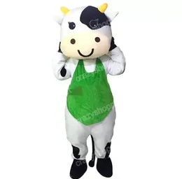 Halloween Milk Cow Mascot Costume Högkvalitativ tecknad karaktärskläder Christmas Carnival Dress Suits Unisex Birthday Party Outdoor Outfit