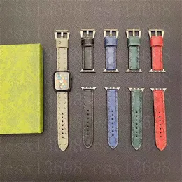 Top Designer Luxury Apple Watch Band 38mm 40mm 41mm 42mm 44mm 45mm 49mm Cinturino per orologi in pelle fiore per Iwatch 9 8 7 6 5 4 SE Cinturini per orologi firmati