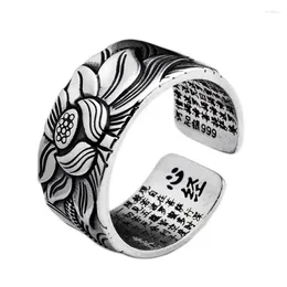 Кольца кластера Лотос Буддийское сердце Сутра кольцо фэн-шуй открывающийся регулируемый амулет для защиты богатства и удачи подарок 97QE