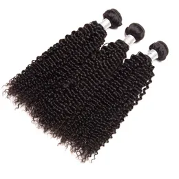 Cabelo Virgem Indiano Kinky Curly Wholesalae 3 Pacotes Extensões de Cabelo Cor Natural Kinky Curly Tramas Duplas