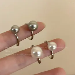 Cluster Rings Simple Pearl Split Ring Luxury Temperament All-match Fashion Personality Stacked Women Party Accessories