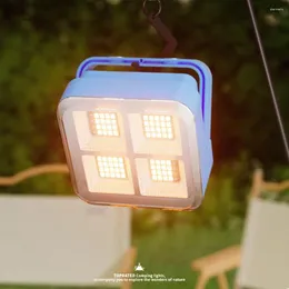 Lanterne portatili Lampada da tenda da campeggio impermeabile IPX4 con magnete Lampada da lavoro ricaricabile di tipo solare-c 4 modalità 600W per capannone da giardino fienile