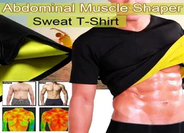 Мужская спортивная футболка для похудения живота, термосауна, пот, йога, тренажерный зал, футболка для похудения, спортивная одежда для похудения, фитнес294L6406243