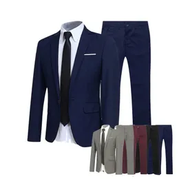 Men's Suits Blazers Trend Suit Two-piece Male British Gentleman Hair Stylist Groom Wedding Formal Suits For Men Wedding Jacket Full Blazer 231027