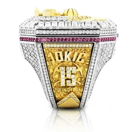 2022 2023 Basketboll Jokic Team Champions Championship Ring med trä Display Box Souvenir Men Fan Gift Drop Shipping