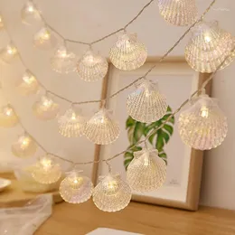 Sznurki LED LED SHEL SHELL Lampka świąteczna do ręcznie robionej wewnętrznej choinki na zewnątrz przyjęcie weselne Bateria dekoracyjna