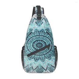 Borsoni BOHOCHIC MANDALA IN BLU Borsa sul petto Alla moda, grande capacità, scuola, bel regalo, personalizzabile