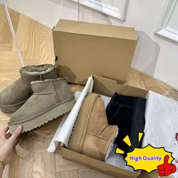 Ultra Mini Platform Boot Designer Woman Winter Ankle Australia Snow Boots Thick Bottom Real Leather Warm Fluffy Booties With Fur size 35-44 JEG3