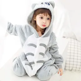 Pyjamas barn pajamas barn baby flickor pojkar totoro jumpsuits kostym långärmad barn sömnkläder onesies pajamas barn kläder 231027