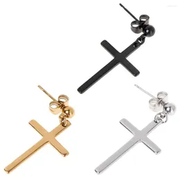 Kolczyki Dangle 1PC Black Cross Carring Stars Punk Gothic Woman Ear Stael Hoop Holms Wiselant