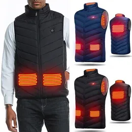 Gilet elettrico per riscaldamento USB esterno da uomo Giacca invernale senza maniche riscaldata Cappotto riscaldante a prova di freddo Gilet intelligente di sicurezza295Z