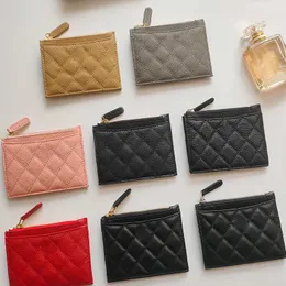 Kadın Kart Tutucu Tasarımcı Mini Wallet Lüks Desen Havyar Kuzu Desenli Küçük Çanta Moda Renk Çakıl Deri Kredi Kart Sahibi C Çanta Para Klipsi