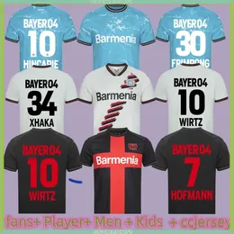 23 24 Bayer 04 Leverkusen Soccer Jerseys 23 2024 Home Away Third Demirbay Wirtz Bakker Bailey Home Ch Aranguiz Paulo Schick Football Kistキット