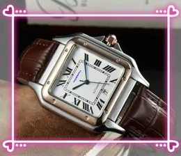 Fabryka Prezydent bezpośredniej sprzedaży Watches Japan Quartz Ruch Men Clock Square Roman Simple Dial Sain Sapphire Mirror Auto Data Ultra cienkie bransoletka zegarek