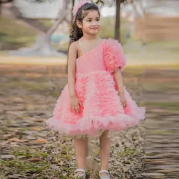 Girl Dresses Lovely Flower Dress One-Shoulder Customised Party Prom Pageant Little First Communion Formal Wear Events