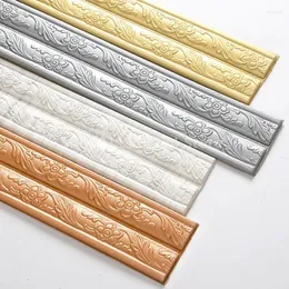Bakgrundsbilder Creative Anti-Collision Foam Wainscot PVC Wall Stickers Självhäftande 3D träkorn Midja för golvhörn sovrum