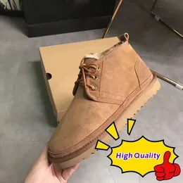 Botas masculinas clássicas com cadarço, designer austrália, bota de neve, tornozelo, lã, couro, botas de pele quente, mules fofas, sapatos masculinos de inverno 9nn1