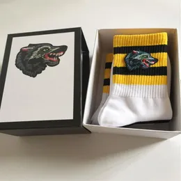 4 Pair Box Animal Head Mens Socks Four Pairs Fashion Sports Socks Wolf Embroidery Leisure Cotton Man Socks Gift Box Set TRDJZS2577