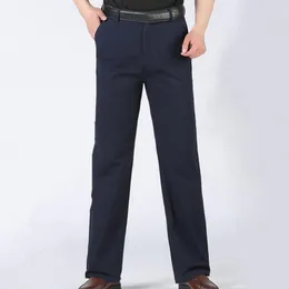 Pantalons pour hommes hommes décontracté couleur unie droit épaissir chaud automne pantalon 2023 pantalon confortable vêtements masculins