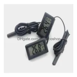 Sıcaklık Aletleri Toptan Mini Dijital LCD Termometre Higometre Nem Ölçer Prob Beyaz ve Siyah Damla Teslim Ofisi SC DH6HB