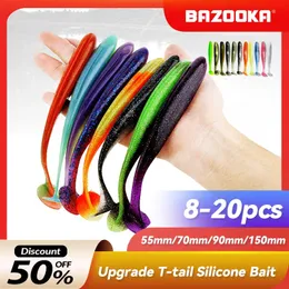 Fishing Accessories Bazooka Shad Worm Soft Lure Silicone Bait T Tail Easy Shiner Wobblers Pesca Trout Crap Pike Bass Winter 231030