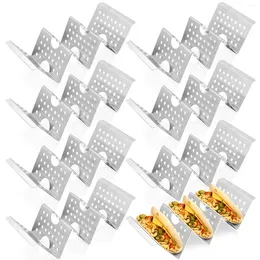 Akşam yemeği setleri 8 PCS Metal Braket Krep Stand Burrito Tutucu Mısır Kek Taco Tepsi Tutma Plakası