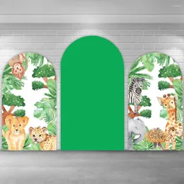 Feestdecoratie Safari Baby Douche Gebogen Chiara Achtergrond Cover Groen Wild Een Verjaardag Po Achtergrond Booth