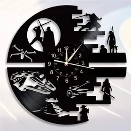 Wall Clocks Science Fiction Movie Theme Clock Record LED Night Light Home Decoration 7 Color Nightlight Boy Gift