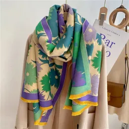 Schals Floral Luxus Design Winter Kaschmir Wraps Schal Schals Dame Pashmina Bufanda Decke Weibliche Stolen Warme Dicke 231030