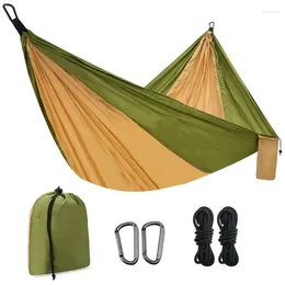 Lägmöbler 210T Nylon Parachute Fabric Color Matching Ultra Light med remmar och karabiner Camping Rese Survival Outdoor Hunting Bed