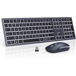Keyboard Mouse Combos Backlight Wireless and Combo 24G USB Silent Set Rechargeable FullSize Slim 231030