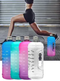 Garrafa de água 1 galão esportes com vazamento motivacional ginásio fitness grande capacidade garrafa de água gradiente cor copo grande kettle6129987