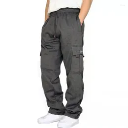 Herrenhose, Herren-Cargohose mit Kordelzug, offenem Boden, athletische Jogger-Jogginghose mit Taschen