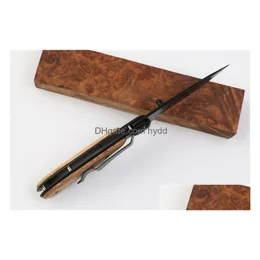 Охотничьи ножи для кемпинга Butterfly Bm Da44 Тактический складной нож 440C Титановая деревянная ручка с деревянной ручкой Открытый карманный инструмент для выживания Cam EDC DhetvU1LGYMSI