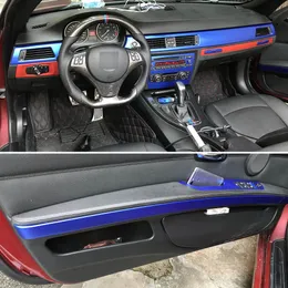 Dla BMW 3 serii E92 E93 2 drzwi wewnętrzny centralny panelu sterowania Ustanie drzwi naklejki z włókna węglowego Naklejki