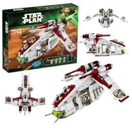 Flygplan Modle i lager 1175 st kompatibel med 05041 Staredamp Republic Gunship amp Wars Building Blocks 75021 Bricks Toys for Children 231030