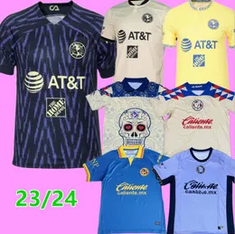 23/24 Liga MX Club America Soccer Jerseys Men Kids Kit 2023 2024 R.Martinez D.Valdes G.Choa Giovani Halloween Footbale Shird Fans Playerバージョン長袖P.Aguilar