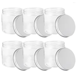 Botellas de almacenamiento 6 PCS Mason Jar Tarros de tapa de aluminio Contenedor de alimentos Hogar Plástico Mini Canning Bebé