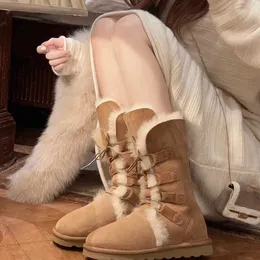 Сапоги Monet Snowy Land ~ Зима, новые ботинки на толстой подошве с термоизоляцией и флисовым ремешком, меховые зимние женские ботинки средней длины, хлопок