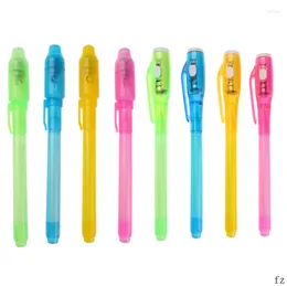 PCS LED Highlighter Pen Invisible Ink Pens 2 in 1 UV Black Light School Office 랜덤 컬러 그리기