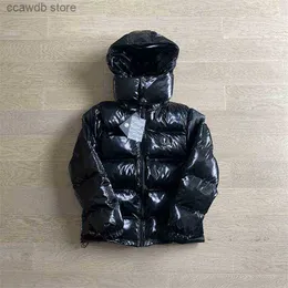 Męskie pada parkas mężczyzn kobiety płaszcze Trapstar Blobie list haft błyszcząca czarna ironGate kurtka Odłączona kaptur Top Quality Winter Thermal T231030