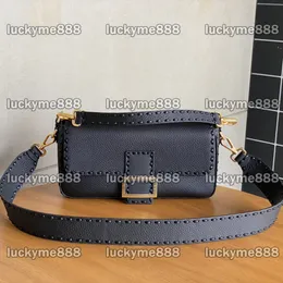 10a spegelkvalitetsdesigners Medium Baguette Väska 27 cm Womens läderväska svart klaffväska Luxurys Handbagar Crossbody Black Shoulder Strap Bag With Box