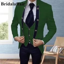 Męskie garnitury Bridalafair 2023 Design Blackish Green Pansy Blue Lapel for Men Prezent Prezenta